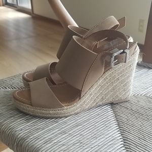 Strappy espadrilles wedge size 8.5. Worn once!